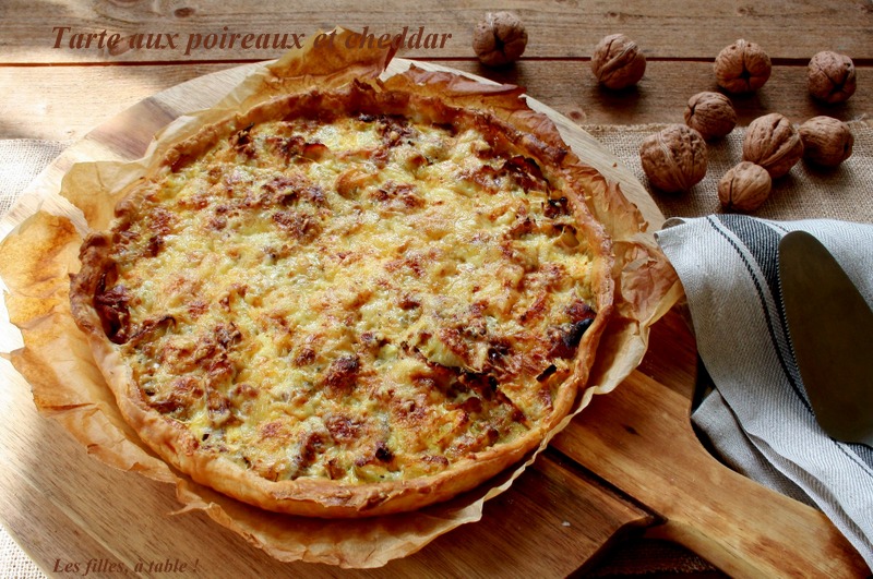 tarte aux poireaux et cheddar