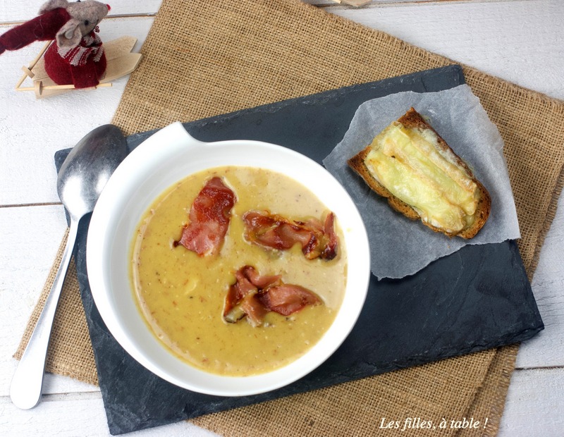 velouté, pomme de terre, tartiflette, reblochon, les filles à table