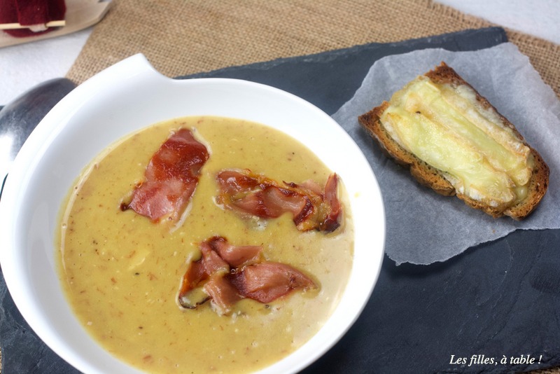 velouté, pomme de terre, tartiflette, reblochon, les filles à table