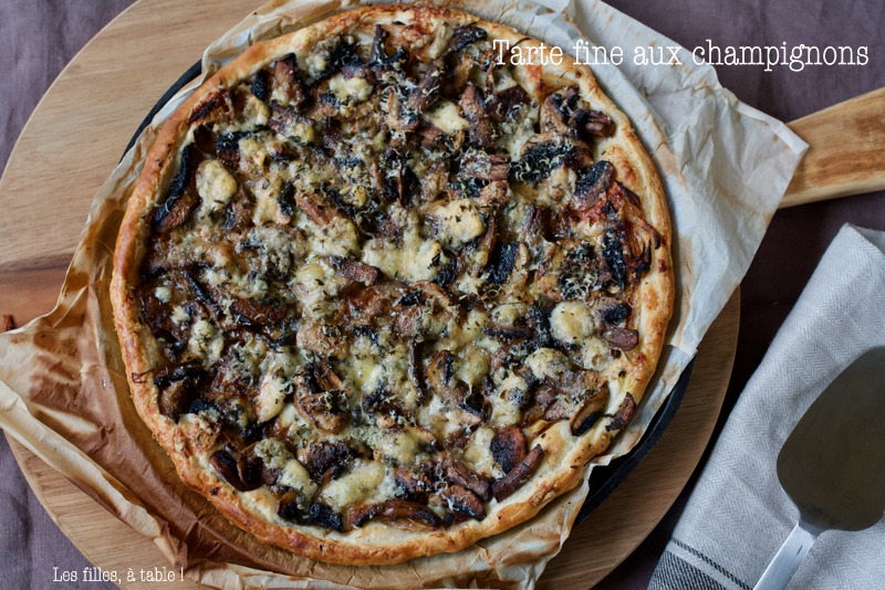 tarte, champignons, bleu basque, thym,