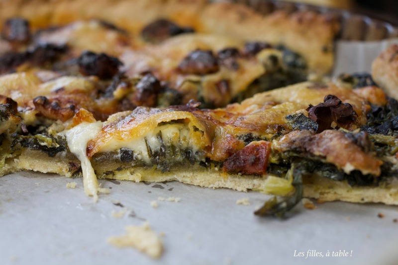 cima di rapa, tarte, les filles à table