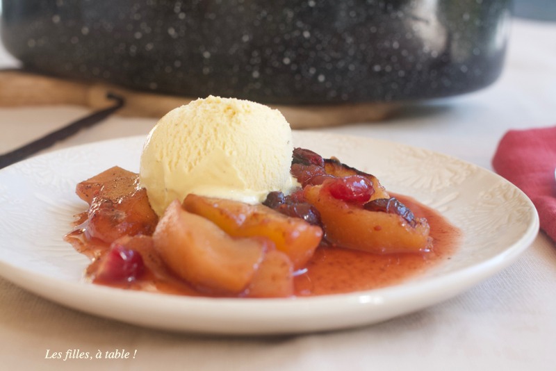 cocotte, warmcook, pommes, poires, les filles à table