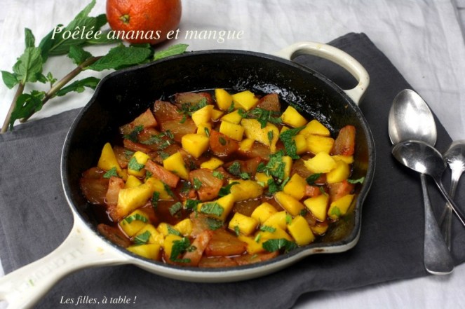 ananas, mangue, menthe , les filles à table