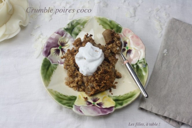 crumble, poires, ig bas, les filles à table
