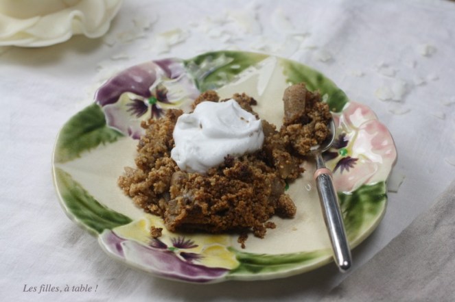 crumble, poires, ig bas, les filles à table