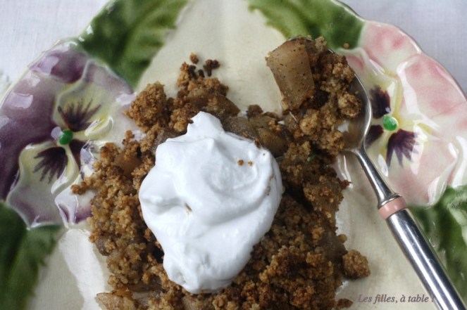 crumble, poires, ig bas, les filles à table