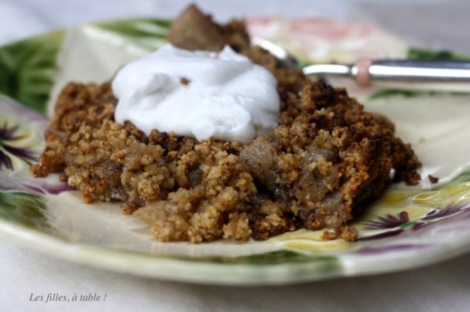 crumble, poires, ig bas, les filles à table
