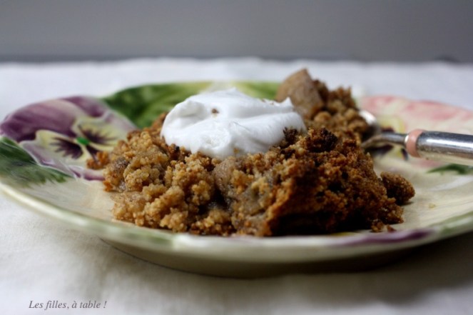 crumble, poires, ig bas, les filles à table