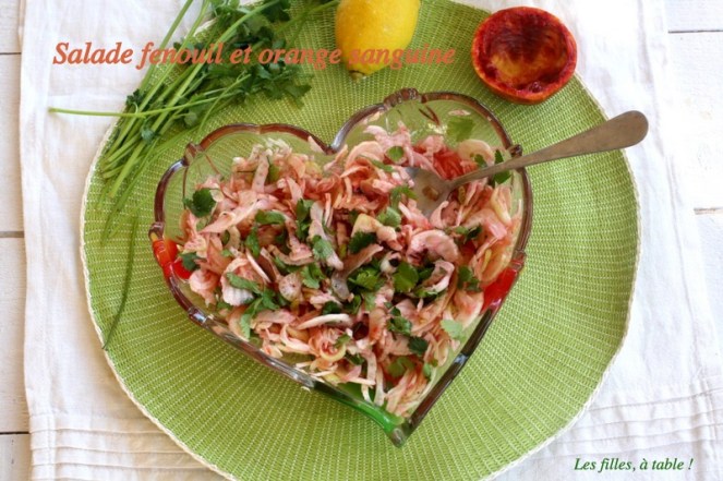 salade, fenouil, orange sanguine, les filles à table