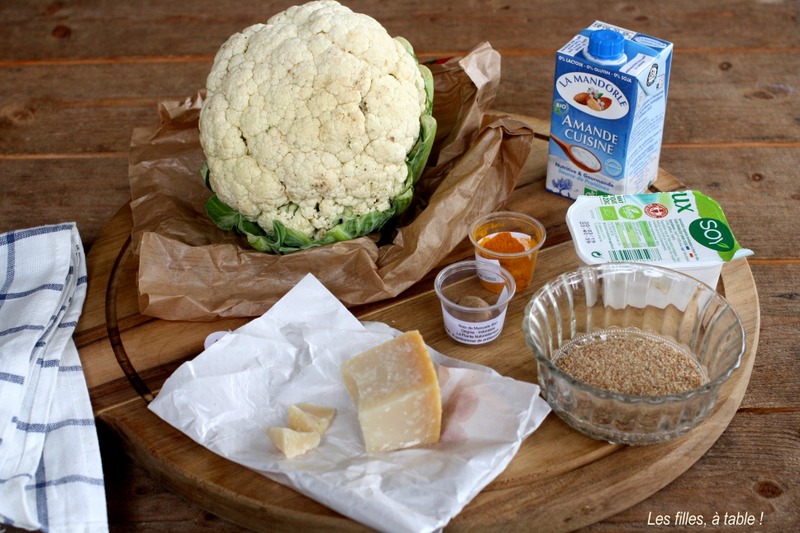 gratin, chou-fleur, curcuma, les filles à table