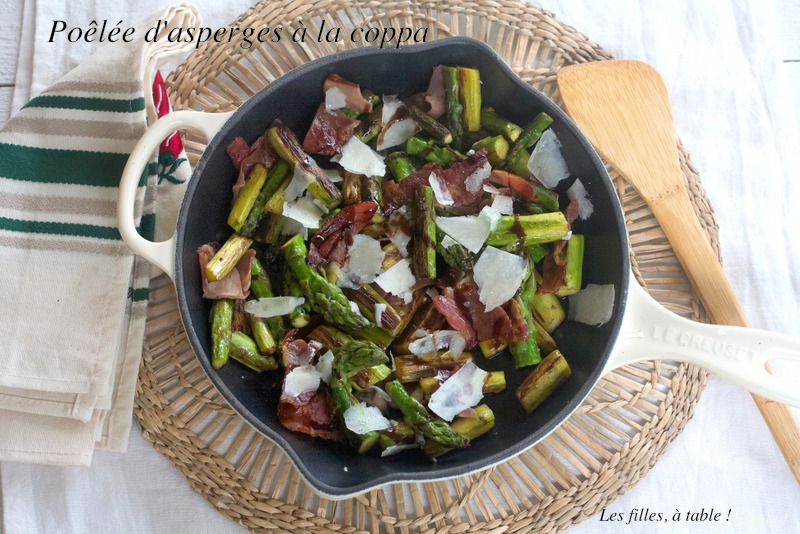 asperges, coppa, pecorino romano, les filles à table