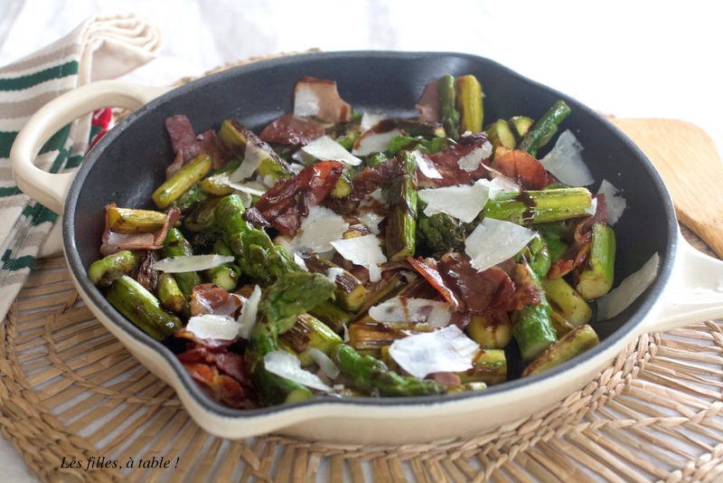 asperges, coppa, pecorino romano, les filles à table
