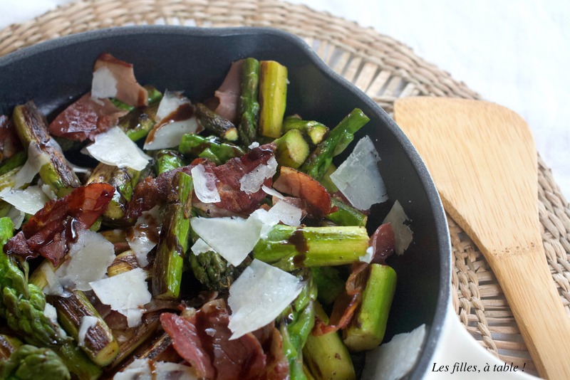 asperges, coppa, pecorino romano, les filles à table
