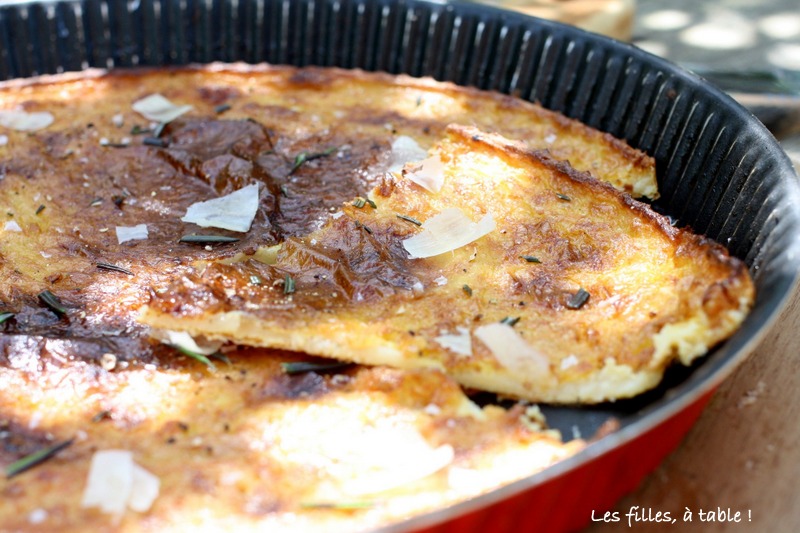 galette, pois chiche, romarin, cuisine toscane, les filles à table