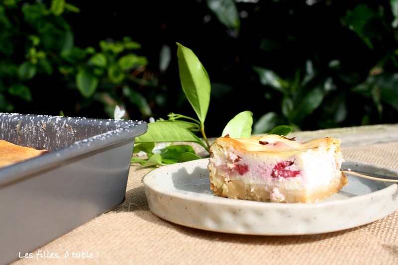 gâteau framboises, ricotta, les filles à table