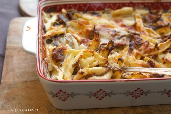 gratin de pâtes au confit de canard