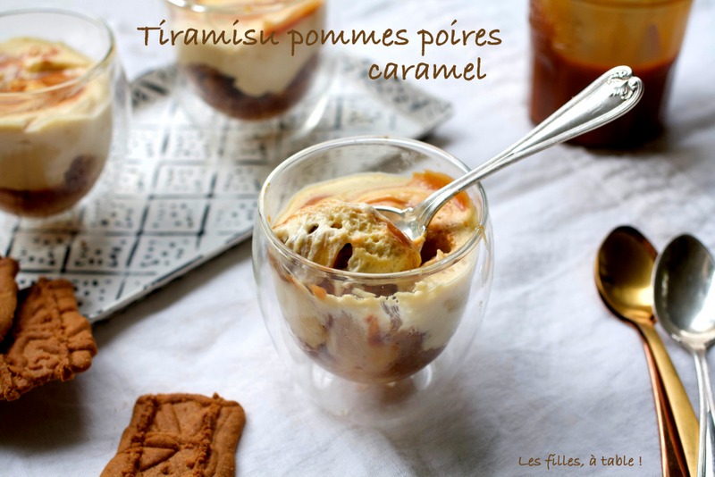 Tiramisu pommes poires caramel