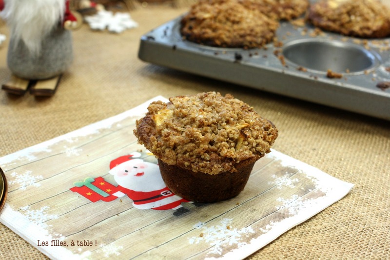 Muffins pommes cannelle en crumble