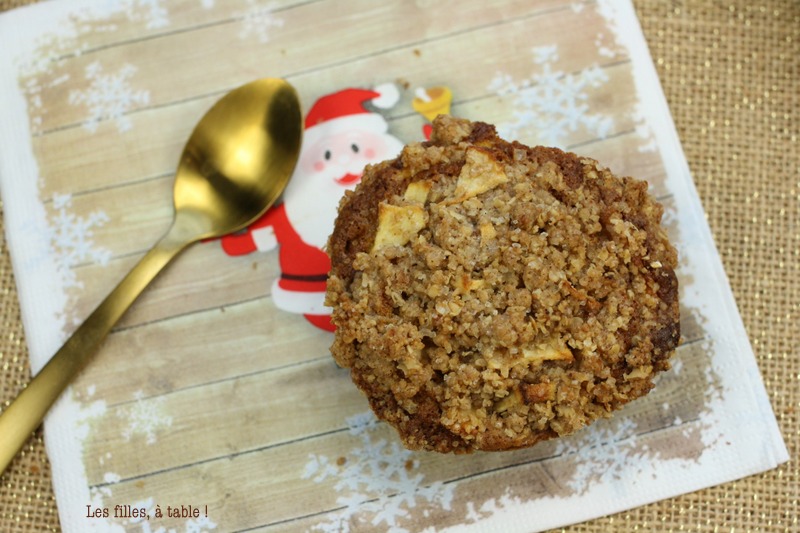 Muffins pommes cannelle en crumble