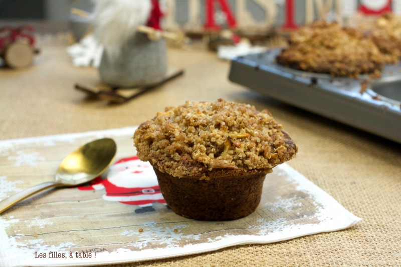Muffins pommes cannelle en crumble