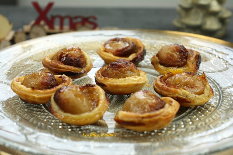 tartelettes au boudin blanc et chutney de mangue