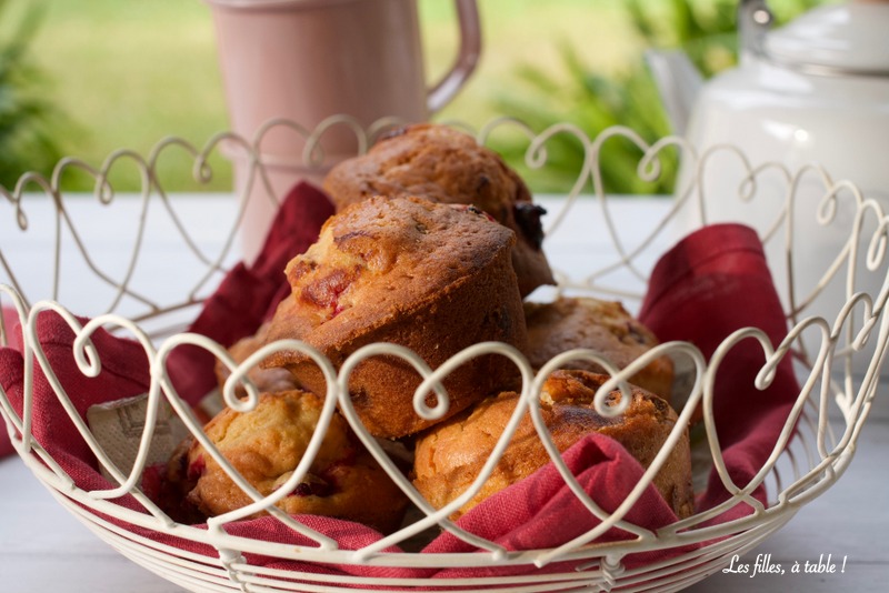 Muffins cranberries au chocolat blanc