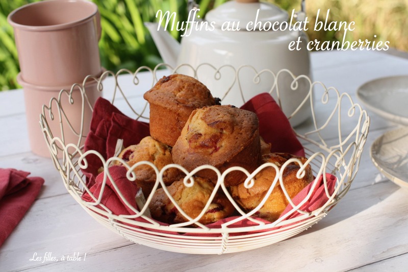Muffins cranberries au chocolat blanc