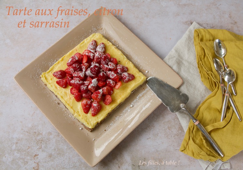 Tarte citron et fraises au sarrasin