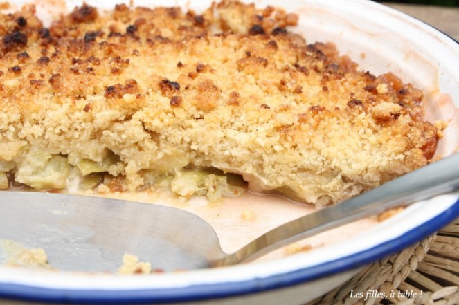 Crumble pommes rhubarbe