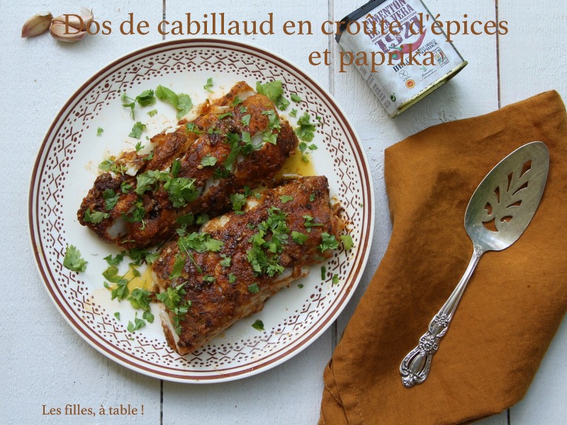 Dos de cabillaud en croûte d'épices et paprika fumé