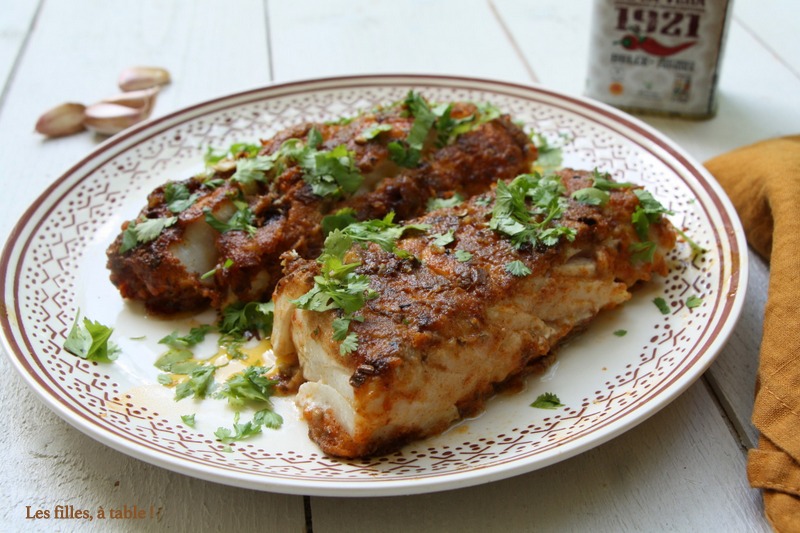 Dos de cabillaud en croûte d'épices et paprika fumé