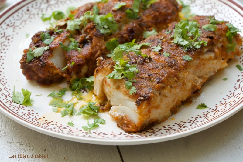 Dos de cabillaud en croûte d'épices et paprika fumé