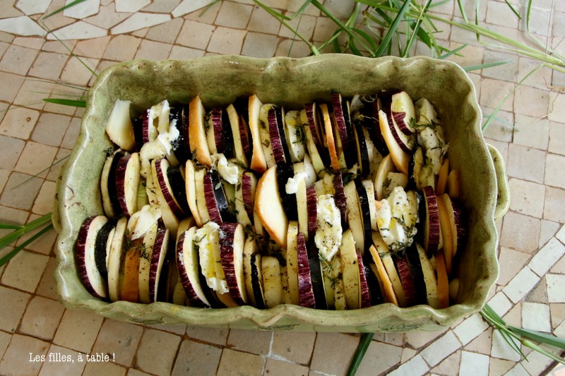 Tian aubergines mozzarella et scamorza