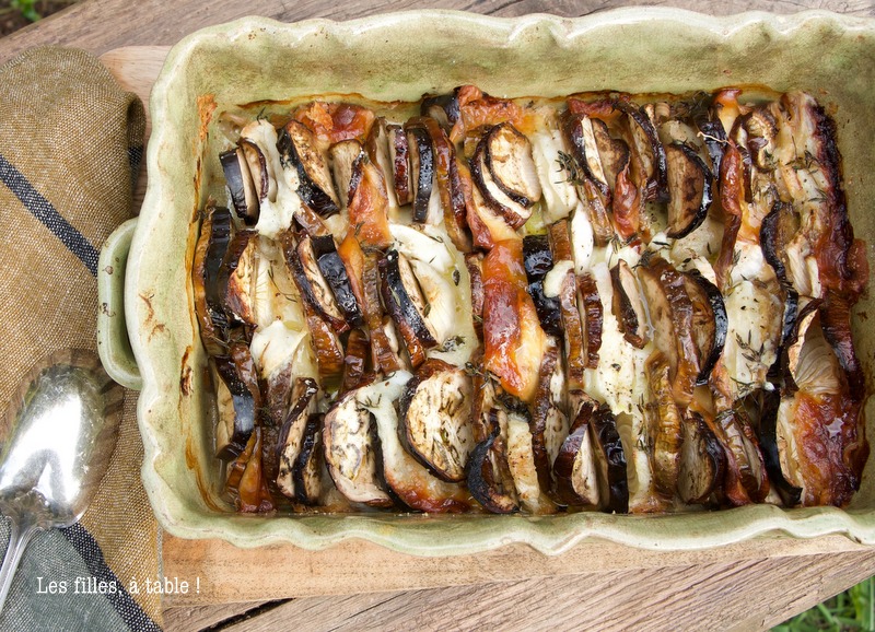 Tian aubergines mozzarella et scamorza