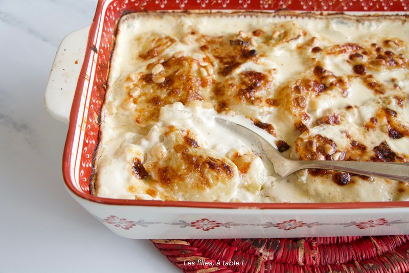 Gratin de fenouil, sauce au gorgonzola