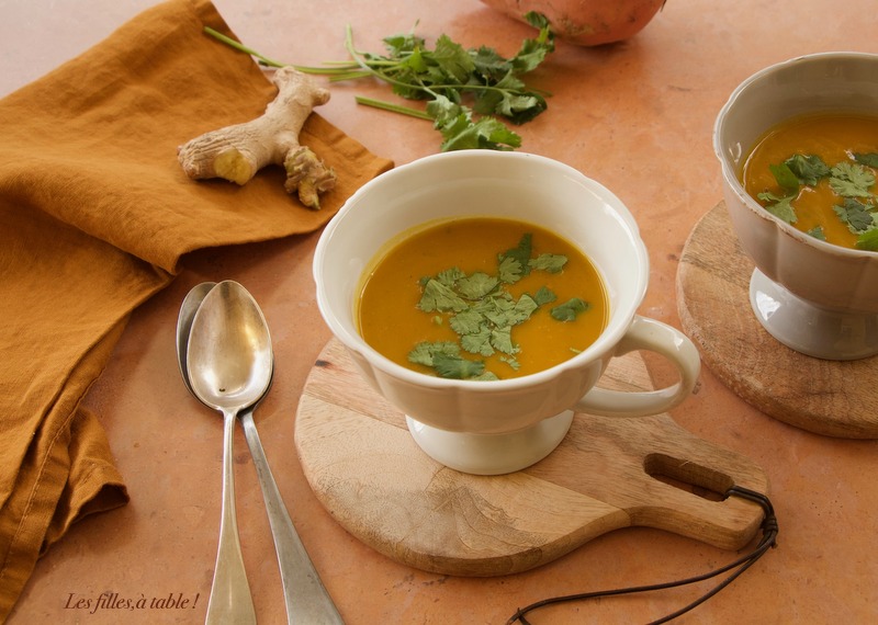 Soupe de patates douces au gingembre et curcuma