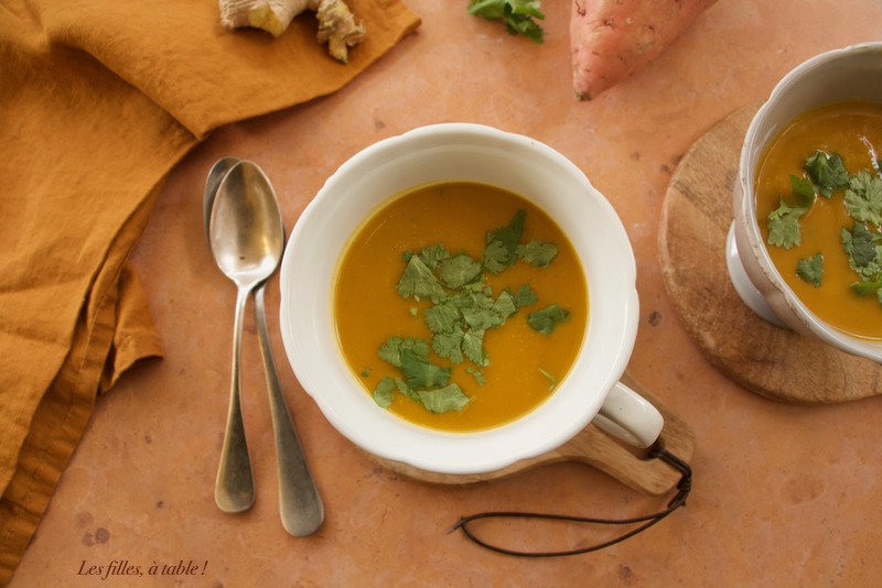 Soupe de patates douces au gingembre et curcuma
