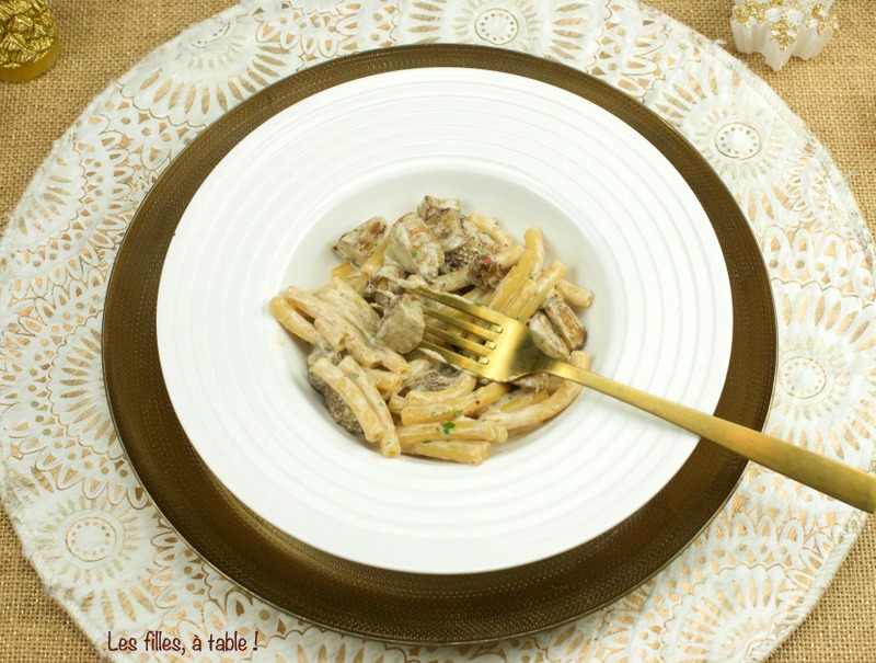 Macaronade au foie gras de canard et aux morilles