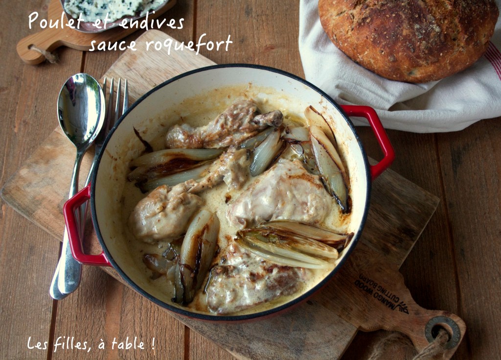 Poulet et endives, sauce roquefort