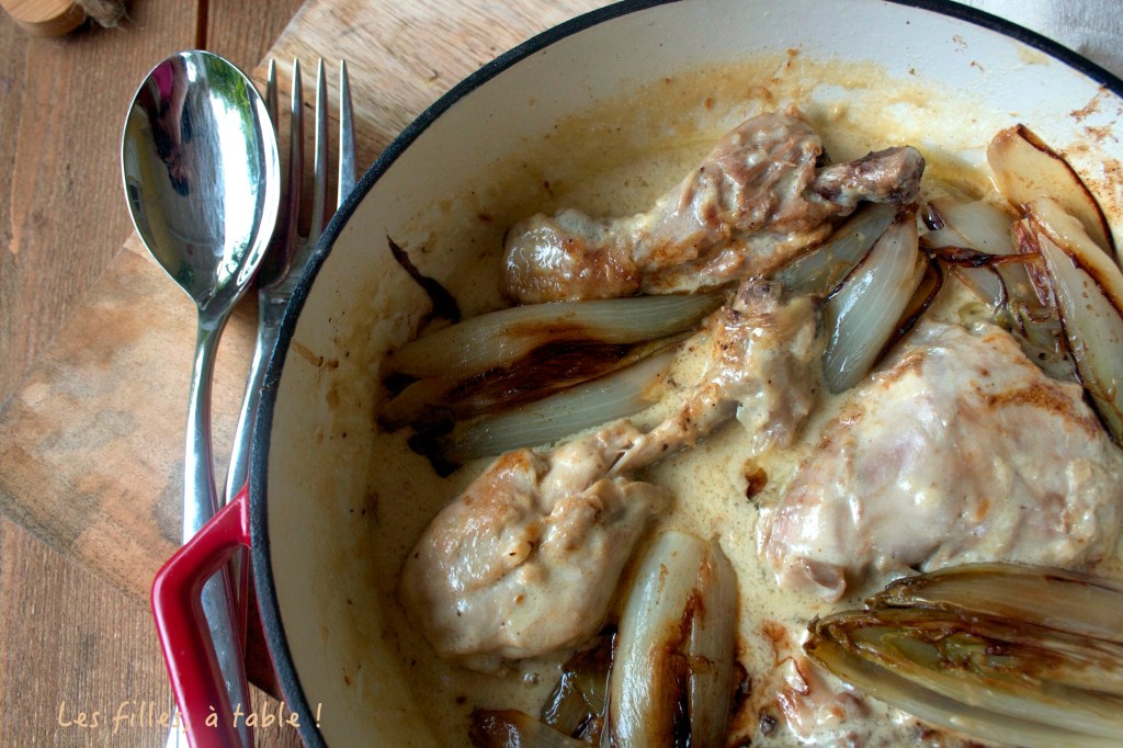 Poulet et endives, sauce roquefort