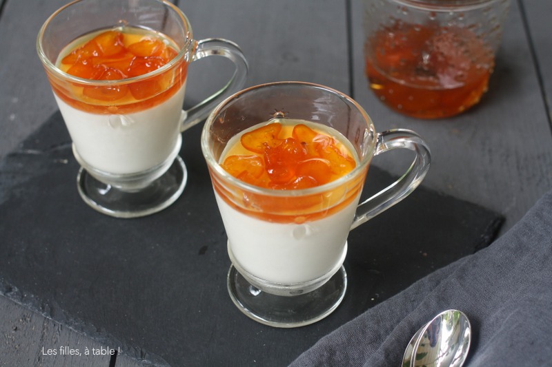 Panna cotta coco et kumquats confits