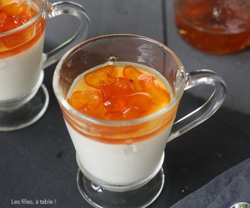 Panna cotta coco et kumquats confits