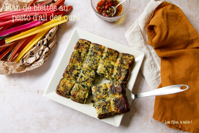 Flan aux blettes et pesto à l'ail des ours