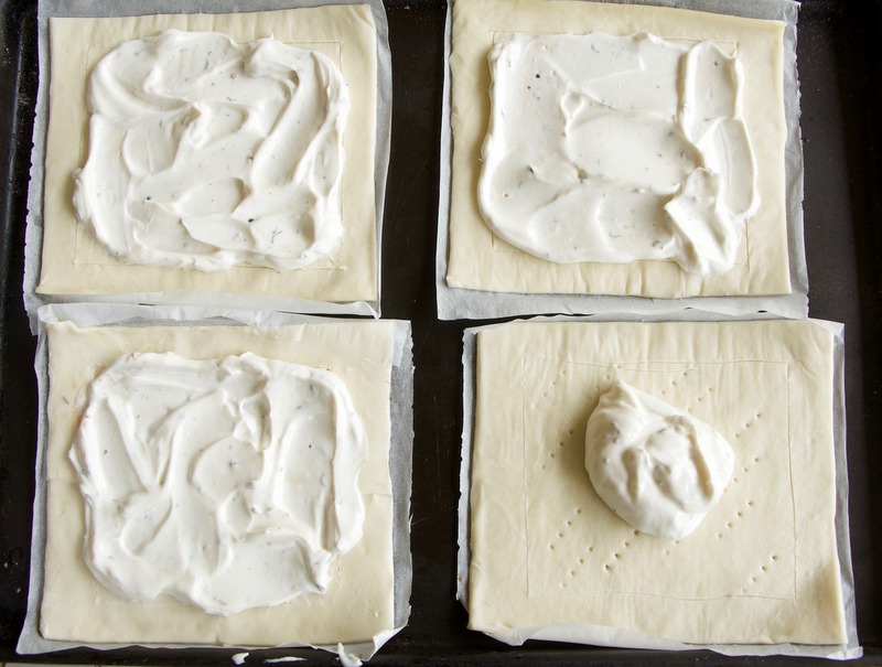 Tartes fines aux poivrons et chèvre