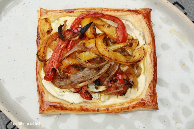 Tartes fines aux poivrons et chèvre