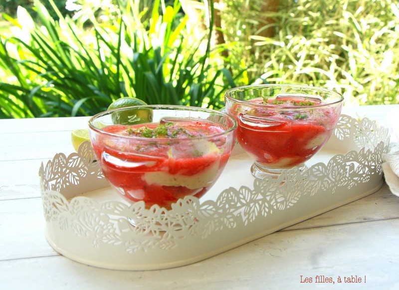 Verrines de fraises au citron vert