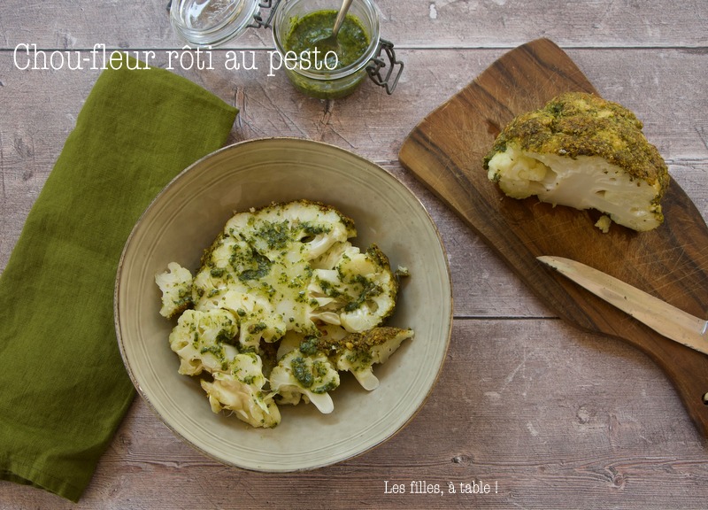 Chou fleur rôti au pesto