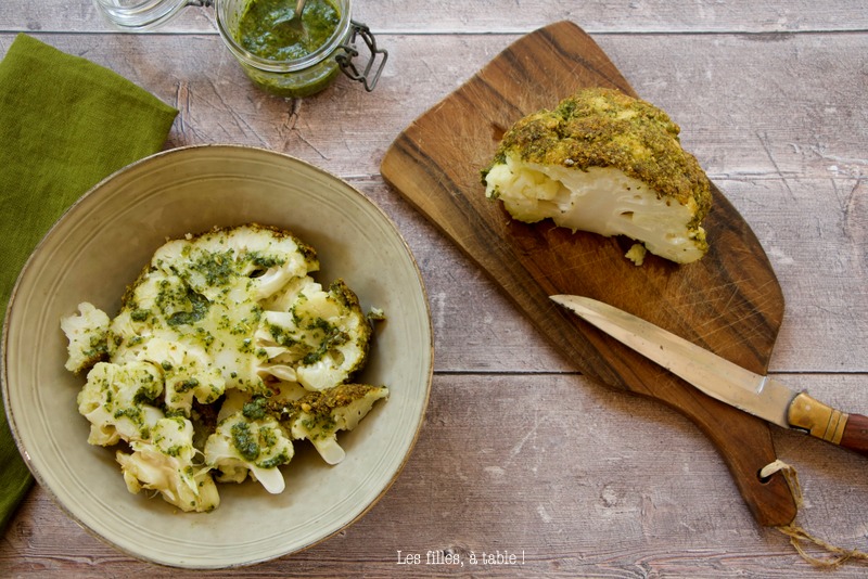 Chou fleur rôti au pesto