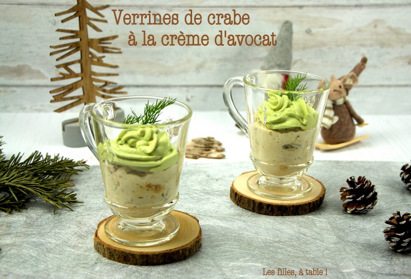 Verrines de crabe à la crème d'avocat
