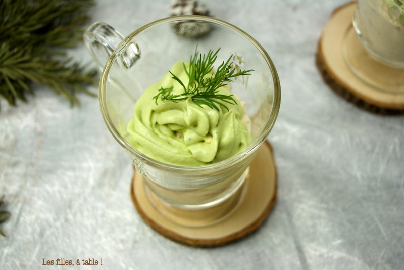 Verrines de crabe à la crème d'avocat